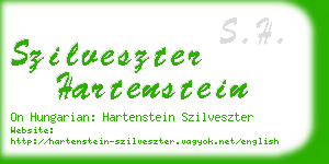 szilveszter hartenstein business card